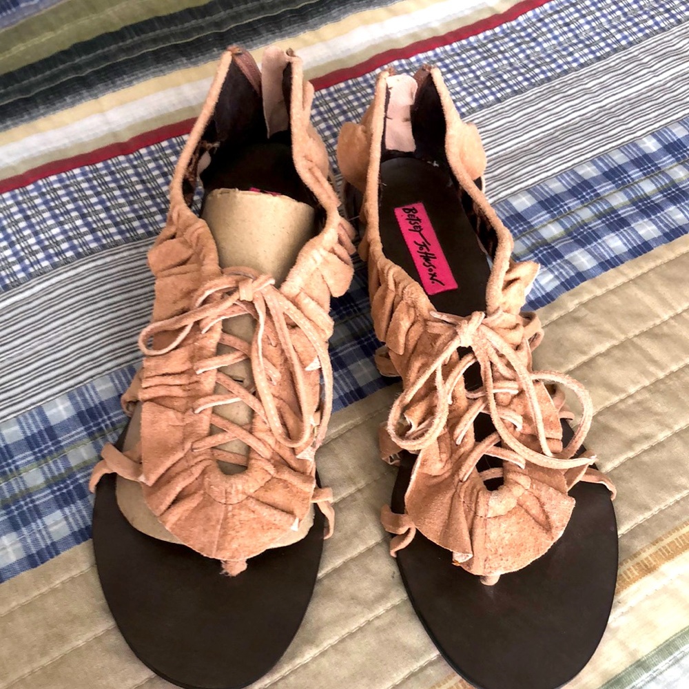Suede toe sandals by Betsy Johnson